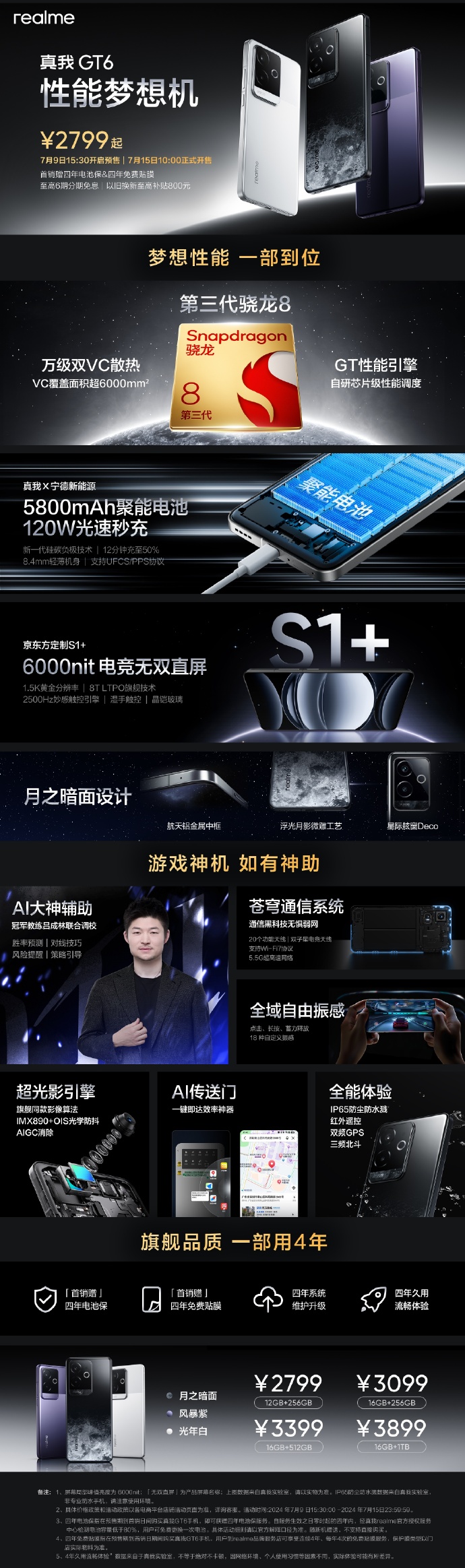 Realme 宣称 GT6 是Android 旗舰机的中端价格竞争者。(来源：Realme 通过微博）