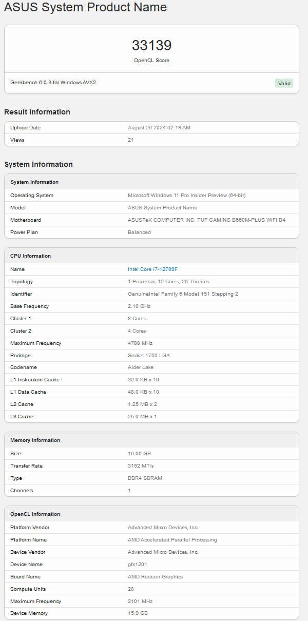 Navi 48 Geekbench 得分（图片来源：Geekbench）