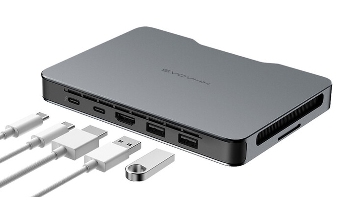 后部：1 个 Thunderbolt 4（40 Gbps）、1 个 USB4（40 Gbps）、1 个 HDMI 2.0（18 Gbps）、2 个 USB-A 3.2 Gen2（10 Gpbs）（来源：Khadas）