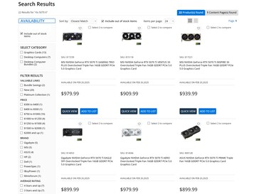 图为 Micro Center RTX 5070 Ti 售价（图片来源：截图，Micro Center）