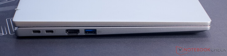 2x 雷电 4/USB 4（USB-C；PowerDelivery，Displayport），HDMI，USB 3.2 Gen 1（USB-A）