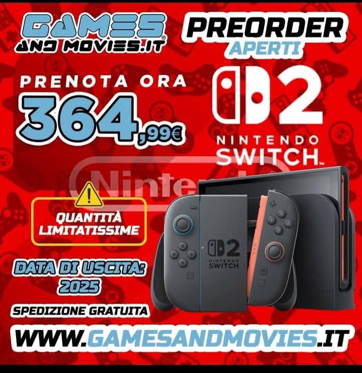 GamesandMovies.it 的任天堂 Switch 2 预购促销活动（图片来源：GamesandMovies.it）