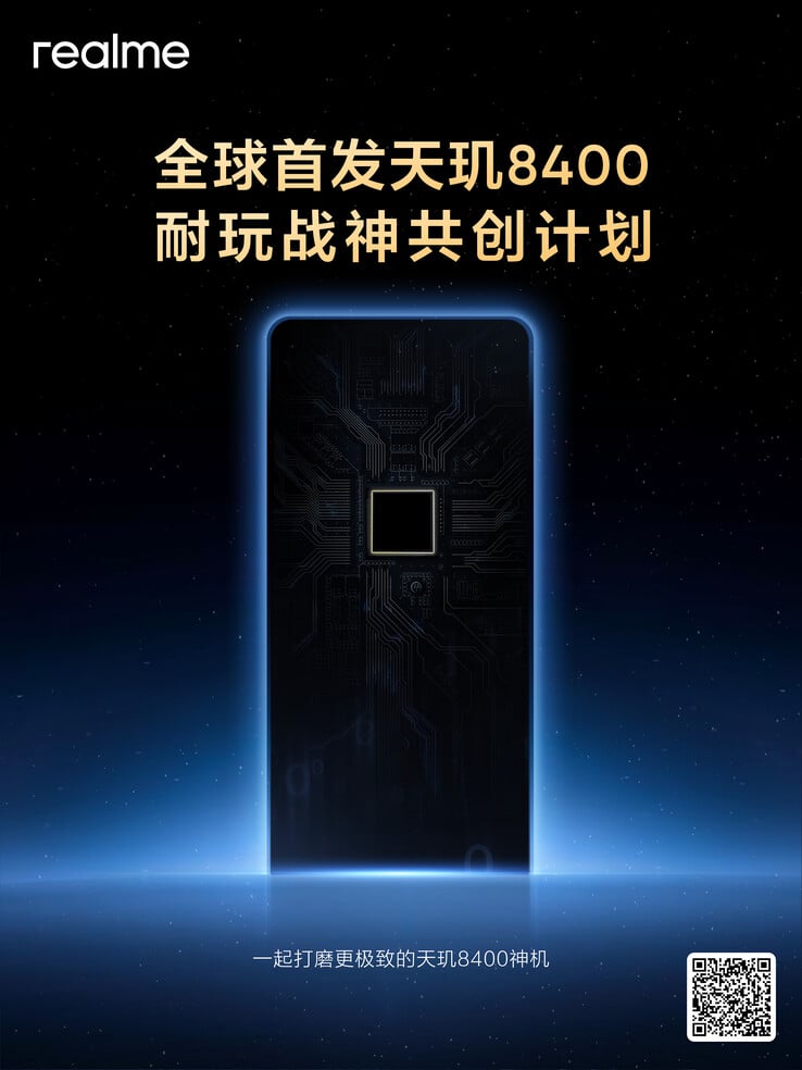 Realme 首次发布 Dimensity 8400 预告。(来源：Realme 通过微博）