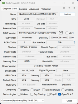 GPU-Z 高通 Adreno X1-85