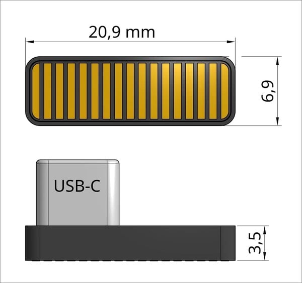 SoundSlide 可插入电脑的 USB-C 端口。(图片来源：SoundSlide）