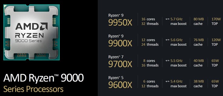 AMD Ryzen 9000 处理器概览（来源：AMD）