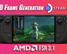 AMD FSR 3.1 和 Valve Steam Deck 上的帧生成技术提升了其游戏性能（图片来源：ETA Prime）