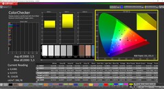 CalMAN ColorChecker（配置文件：原生，目标色彩空间：P3）