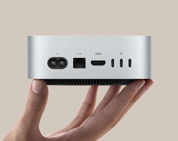 Mac mini 的输入/输出接口包括一个全尺寸 HDMI 端口。(图片来源：Apple)