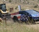 Unlike the Ford F-150 Tremor, the Tesla Cybertruck did not overheat while towing 10,500 lbs up a mountain (Image source: The Fast Lane Truck)