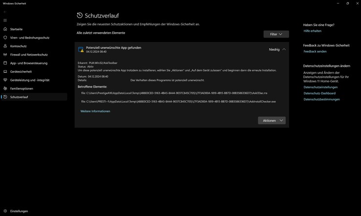 Windows Defender 可检测出预装的不需要的软件