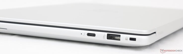 右侧USB-C Thunderbolt 4 w/ DisplayPort 2.1 + Power Delivery (40 Gbps)、USB-A (10 Gbps)、安全锁