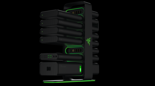 Razer 的 Project Christine 是一个模块化框架，可轻松集成 CPU、GPU 和 HDD（来源：Razer）