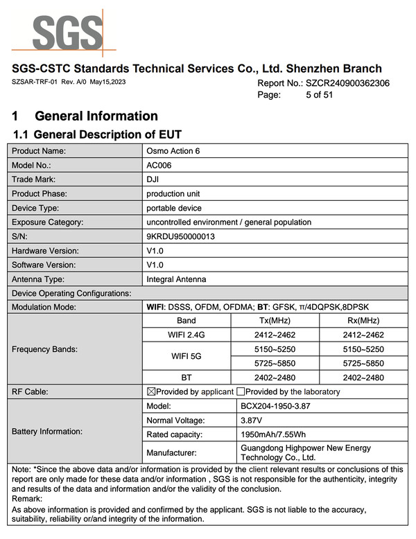 (图片来源：SGS via FCC）