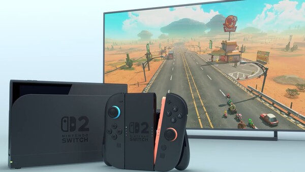 任天堂 Switch 2 的底座经过重新设计，边角更加圆润。(图片来源：任天堂）