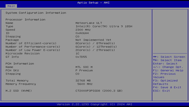 Geekom GT1 Mega - BIOS 选项