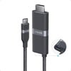 Anker Nano USB-C 转 HDMI 缆线，带 140W 输入端口。(图片来源：Anker）