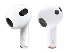 左：Apple AirPods（第三代）| 右：SamsungGalaxy Buds 3（图片来源：Apple, Samsung）