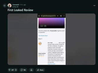 Avowed 泄露评论 Reddit 帖子（图片来源：Avowed subreddit）