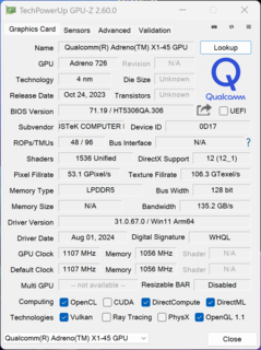 GPU-Z Adreno X1-45（1.7 TFLOPS）