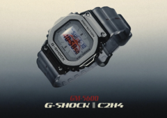 卡西欧 G-Shock GM-5600 &quot;太空时代 &quot;版采用了洛杉矶国际机场主题大楼的红色图案。(图片来源：C2H4）