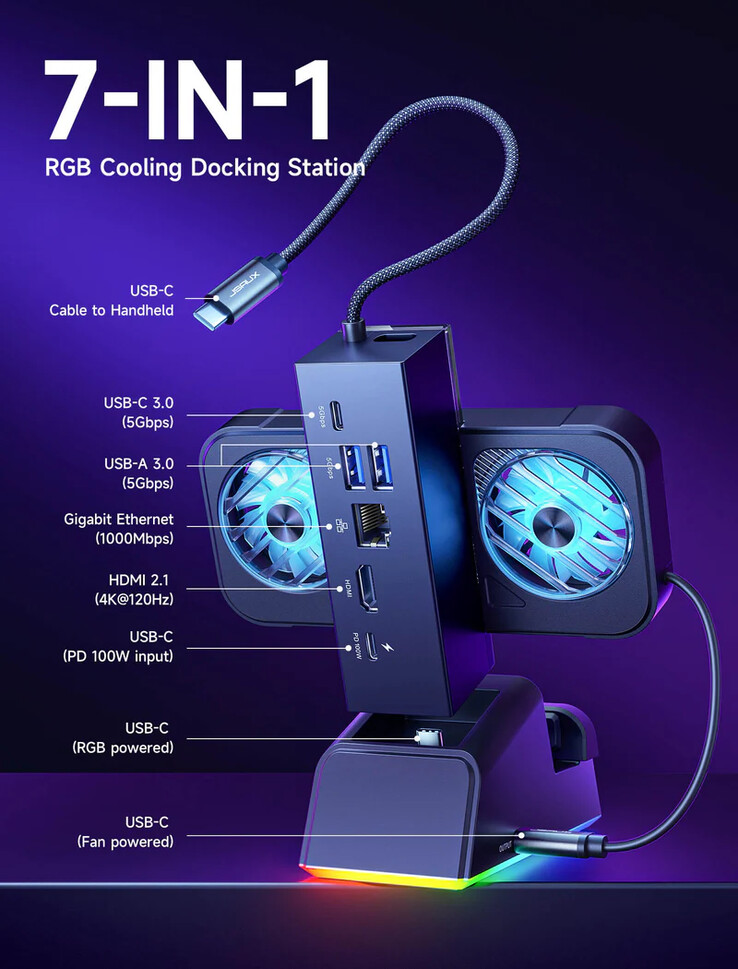 全新 RGB 冷却底座。(来源：Jsaux）