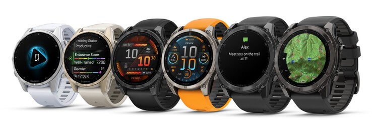 Garmin Fenix 8 的各种型号（图片来源：Garmin）