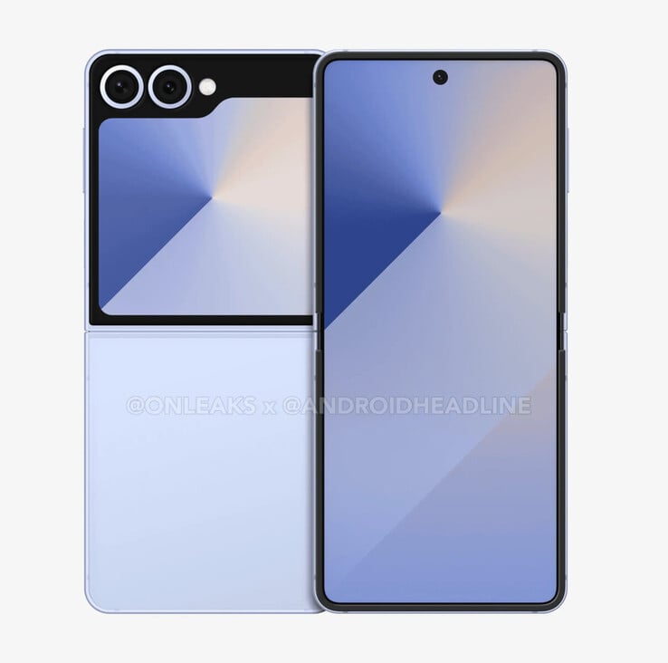 Galaxy Z Flip7 的设计比目前的Galaxy Z Flip6 更方正。(图片来源：Android Headlines &amp; OnLeaks)