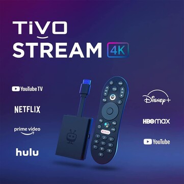 TiVo Stream 4K 采用了类似谷歌电视 Chromecast 的加密狗设计。(图片来源：TiVo）