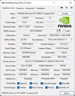 GPU-ZGeForce RTX 3050 Ti