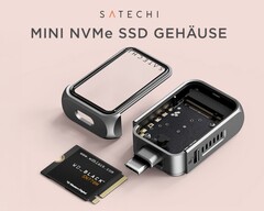 新款 Satechi M.2 NVMe 迷你固态硬盘盒可容纳高达 2 TB 的固态硬盘。(图片来源：亚马逊）