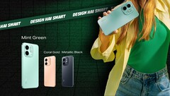 Infinix Smart 9 HD 有珊瑚金、金属黑、新钛和薄荷绿四种配色（图片来源：Infinix）