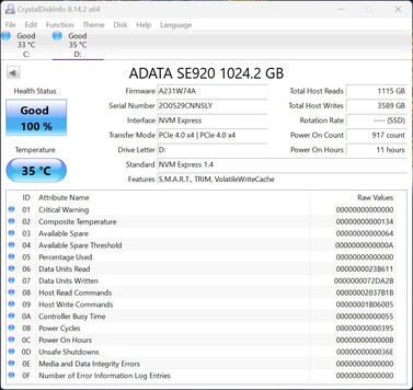 ADATA SE920 支持 PCIe 4.0 x4