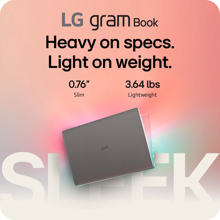 LG Gram Book 重 1.7 千克（3.64 磅）（图片来源：LG）