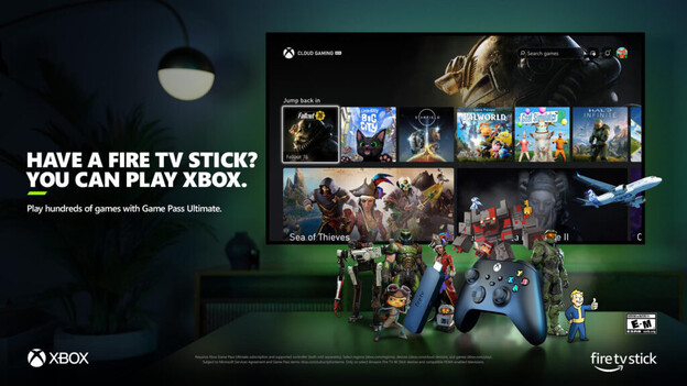 Fire TV 的 Xbox TV 应用程序为许多家庭带来了云游戏。(图片来源：微软）