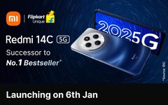 红米 14C 5G 将于 2025 年 1 月 6 日在印度亮相（图片来源：Flipkart via Xiaomi） 