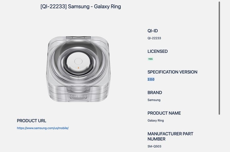 SamsungGalaxy Ring 的充电盒已通过 Qi2 认证，但缺少磁铁和快速充电功能。(图片：无线充电联盟）