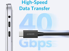 Anker 的新款 Thunderbolt 4 电缆长 2.3 英尺（图片来源：Anker）