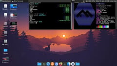 阿尔卑斯 Linux KDE 桌面（图片来源：Reddit 上的 /u/grigio)