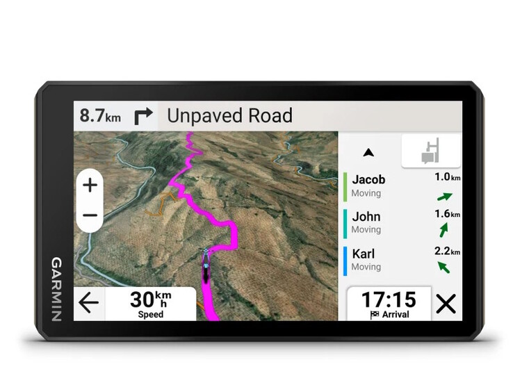 可显示其他驾驶员的位置。(图片来源：Garmin）