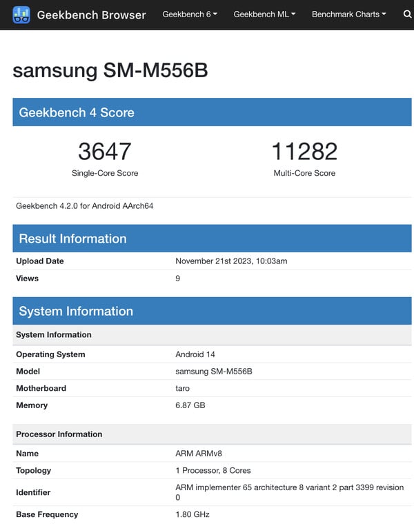 (图片来源：Geekbench）