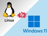 使用 Tux 和 Windows 徽标的 Linux 与 Windows 11 游戏性能比较