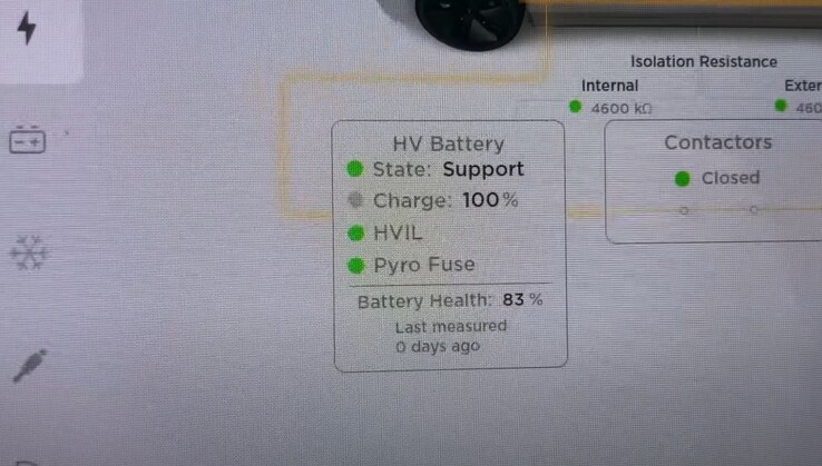 Model 3 在行驶 150,000 英里后电池衰减了 17%，尽管预计续航里程显示实际续航里程减少了 10%。(图片来源：Andy Slye via YouTube）