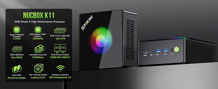 K11：迷你 PC 配备 RGB 灯光。(图片来源：GMKtec）