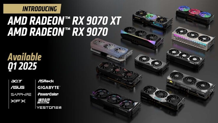 AMD Radeon RX 9070 XT 和 RX 9070 将在多家 AiBs 出售（图片来源：AMD）