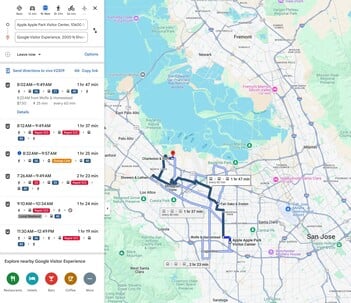 乘坐公共交通工具至少需要 90 分钟，还需要跑上几趟。