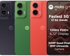 Moto G35 5G 有树叶绿、午夜黑和番石榴红三种配色（图片来源：摩托罗拉）