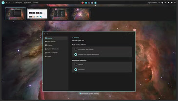 默认情况下，Cosmic DE 采用垂直工作空间，但如果喜欢，也可以改为水平布局。(图片来源：System76）