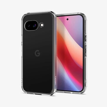 Spigen 透明保护壳内的谷歌 Pixel 9a（图片来源：Spigen）