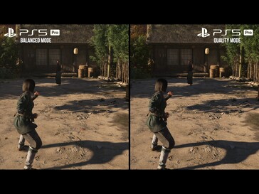 刺客信条：暗影》PS5 Pro 平衡模式与画质模式对比（图片来源：截图，Digital Foundry YouTube）